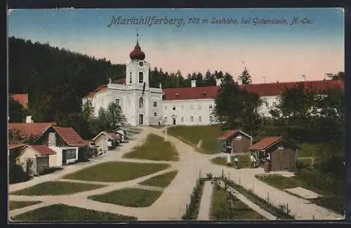 AK Gutenstein /N.-Oe., Mariahilferberg, Blick zur Wallfahrtskirche