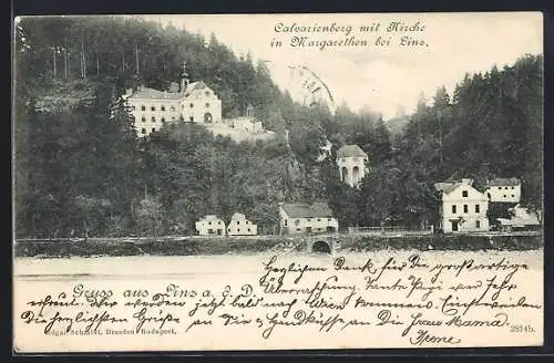 AK Linz a. d. Donau, Calvarienberg Margarethen mit Kirche