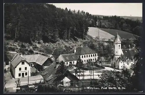 AK Warth /N.-Oe., Kirchau aus der Vogelschau