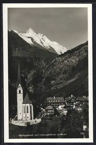 AK Heiligenblut, Teilansicht mit Kirche und Grossglockner