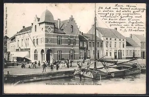 AK Willebroeck, Entrée de la rue Neuve et Canal