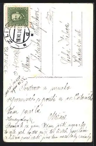 Künstler-AK Blatnice, Heiliger Antonius und Kapelle
