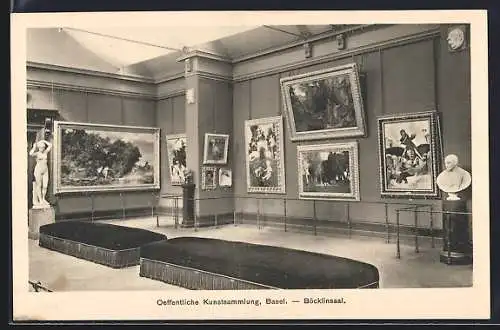 AK Basel, Oeffentliche Kunstsammlung, Böcklinsaal, Innenansicht