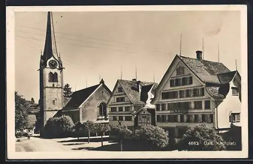 AK Gais, Kirchplatz mit Kirche