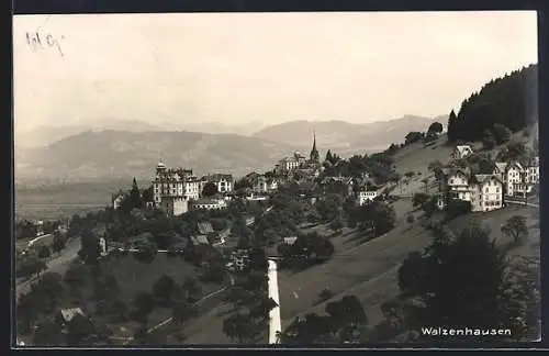 AK Walzenhausen, Teilansicht mit Bergen