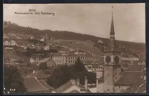 AK Biel, Rosiusturm mit Rebberg