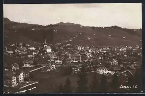 AK Langnau i. E., Teilansicht mit Kirche