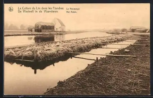 AK Flandern, Lin, Le Rouissage, Vlasteelt, Het Roten, Flachsanbau