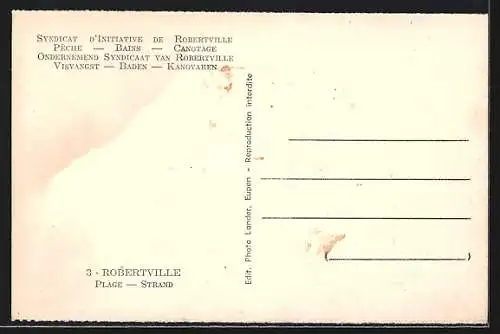 AK Robertville, Partie am Strand