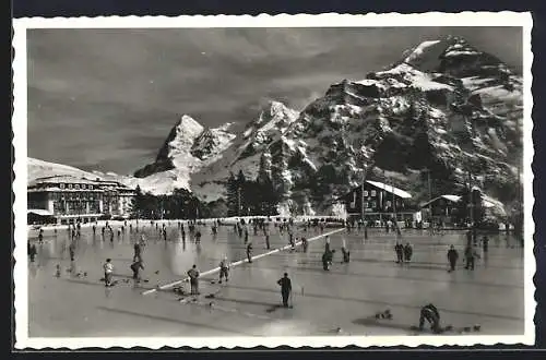 AK Mürren, Palace Eisbahn mit Eiger