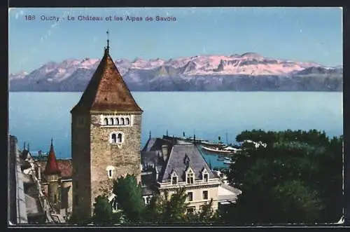 AK Ouchy, Le Chateau et les Alpes de Savoie