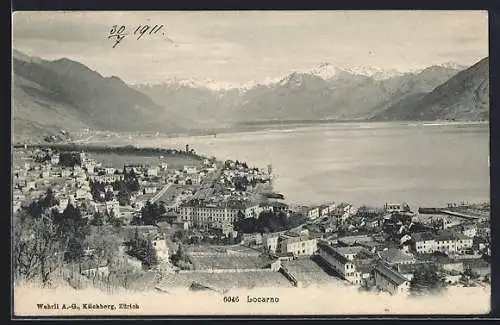 AK Locarno, Teilansicht mit See