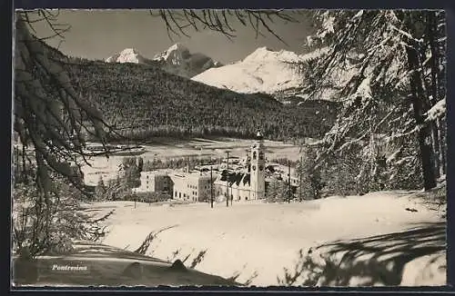 AK Pontresina, Ansicht vom Wald aus