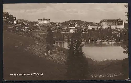 AK Arosa-Untersee, Ansicht vom Hang aus