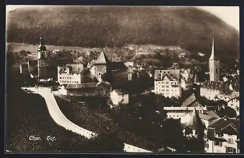 AK Chur, Hof, Teilansicht mit Kirche