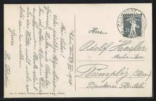 AK Chur, Hof, Teilansicht mit Kirche