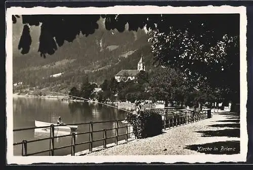 AK Brienz, Uferpartie mit Kirche