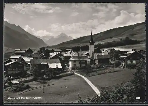 AK Vigens, Teilansicht mit Piz Terri, Lugnez