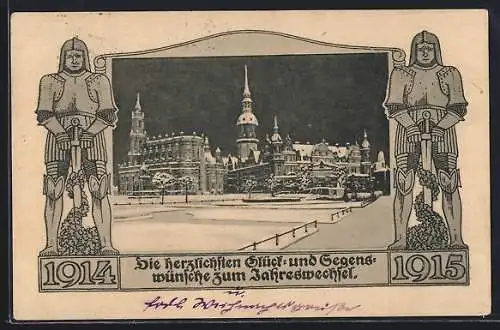 AK Dresden, Das königliche Schloss und die katholische Hofkirche