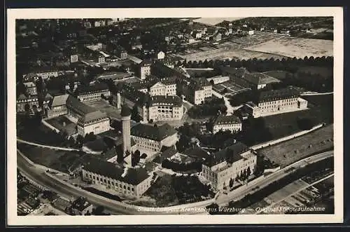 AK Würzburg, Staatl. Luitpold Krankenhaus, Fliegeraufnahme