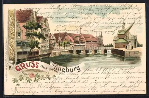 Lithographie Lüneburg, Partie am Viskulenhof