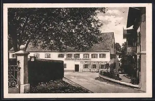 AK Seefeld am Pilsensee, Gasthof zur Post mit Enfahrt