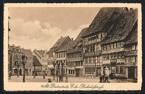 AK Duderstadt, Ecke Bahnhofstrasse mit Gasthof zur Sonne