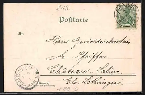 Passepartout-Lithographie Lüneburg, Partie an der Ilmenau