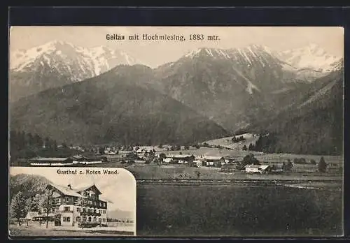 AK Geitau, Gasthof zur Roten Wand, Ortsansicht mit Hochmiesing