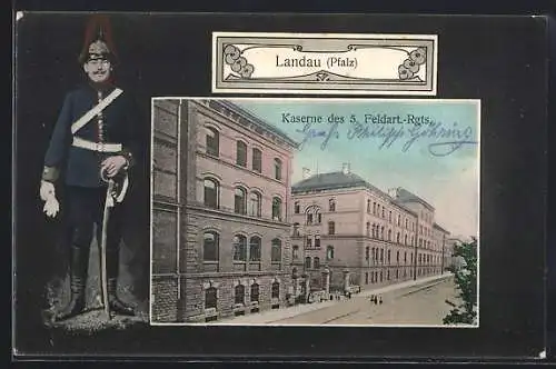 AK Landau /Pfalz, Kaserne des 5. Feldart.-Regts.