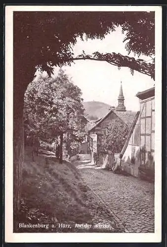 AK Blankenburg / Harz, An der Kirche