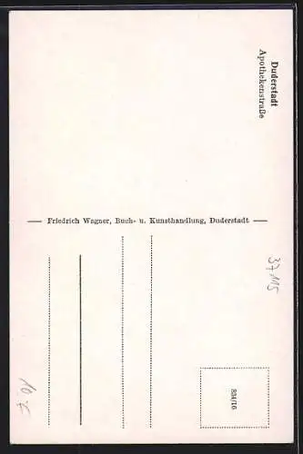 AK Duderstadt, Apothekenstrasse mit Geschäften