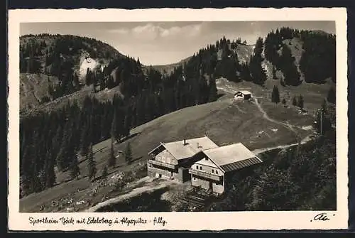 AK Edelsberg / Allgäu, Sportheim Böck mit Lachenhütte