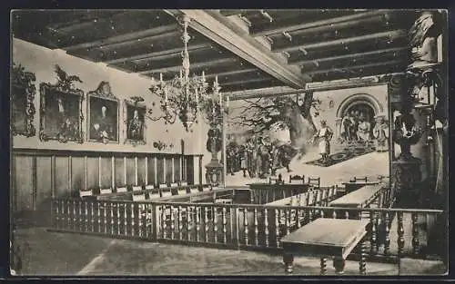 AK Worms a. Rh., Kaisersaal im Rathaus, Innenansicht