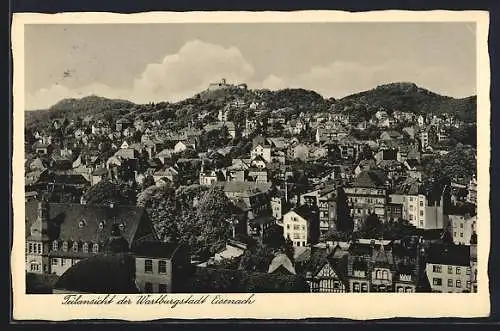 AK Eisenach, Teilansicht mit Wartburg