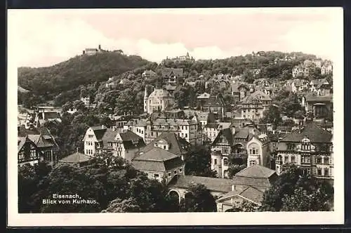 AK Eisenach, Blick vom Kurhaus über den Ort