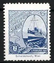 Reklamemarke Wien, Internationaler Briefmarkensammler-Verein SUEVIA, Schiff