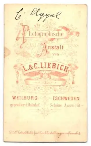 Fotografie L. &amp C. Liebich, Weilburg, Porträt von C. Appel in Anzug und Fliege