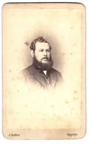 Fotografie J. Zeller, Göppingen, Portrait von Fritz Langbein mit Bart