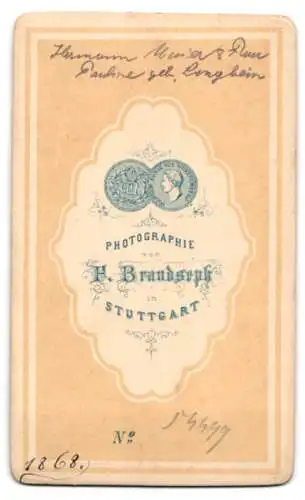 Fotografie Fr. Brandseph, Stuttgart, Hermann Maier und seine Frau Pauline, geb. Langbein im Jahr 1868