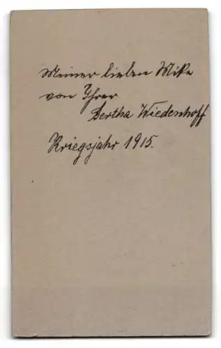 Fotografie Christian Lorenzen, Stralsund, Ossenreyerstr. 13, Bertha Wiedenhoff im Jahr 1915