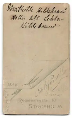 Fotografie Nils Björsell, Stockholm, Regeringsgatan 18, Mathilde Hildebrand im Porträt