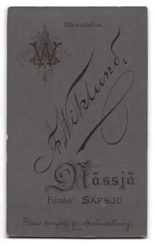 Fotografie A. Wiklund, Nässjö, Gustaf im Jahr 1900