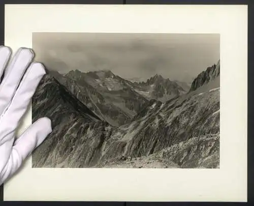 Fotografie unbekannter Fotograf, Ansicht Chrüzlipass / Krüzlipass, Glarner Alpen Gebirgsmassiv vom Oberalpstock gesehen