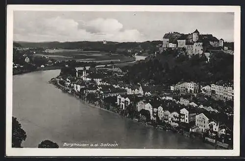 AK Burghausen a. d. Salzach, Ortsansicht mit Burg