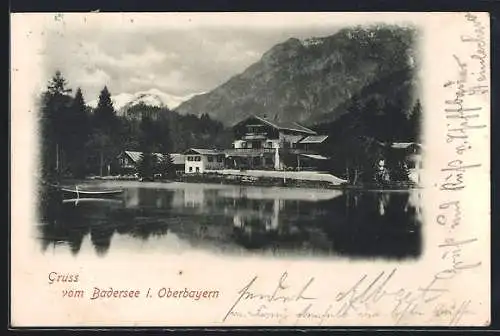 AK Badersee i. Oberbayern, Gasthaus am See