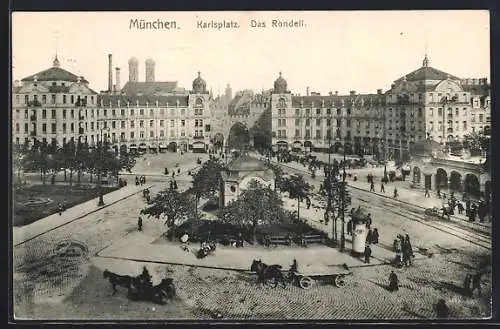 AK München, Das Rondell auf dem Karlsplatz