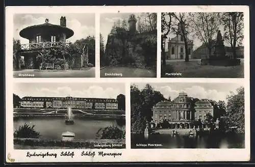 AK Ludwigsburg, Schloss, Schloss Monrepos, Marktplatz