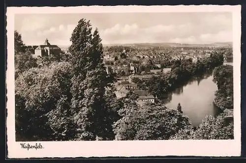 AK Weissenfels, Ortsansicht mit Teich