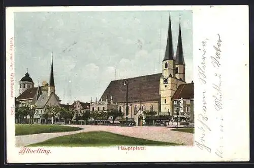 AK Altoetting, Hauptplatz mit Kirche